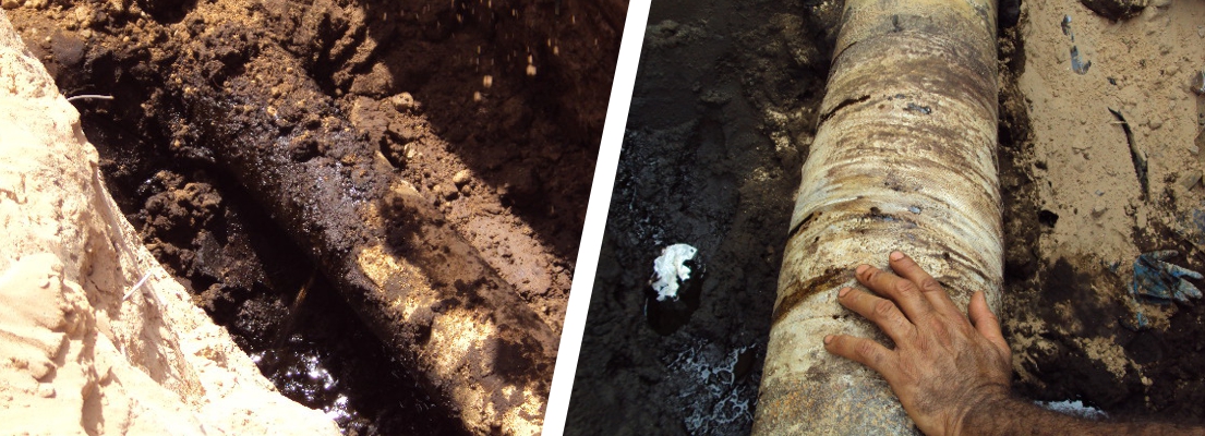 Repair of a leaking underground oil pipeline in Libya with pressure resistance to 44 bar